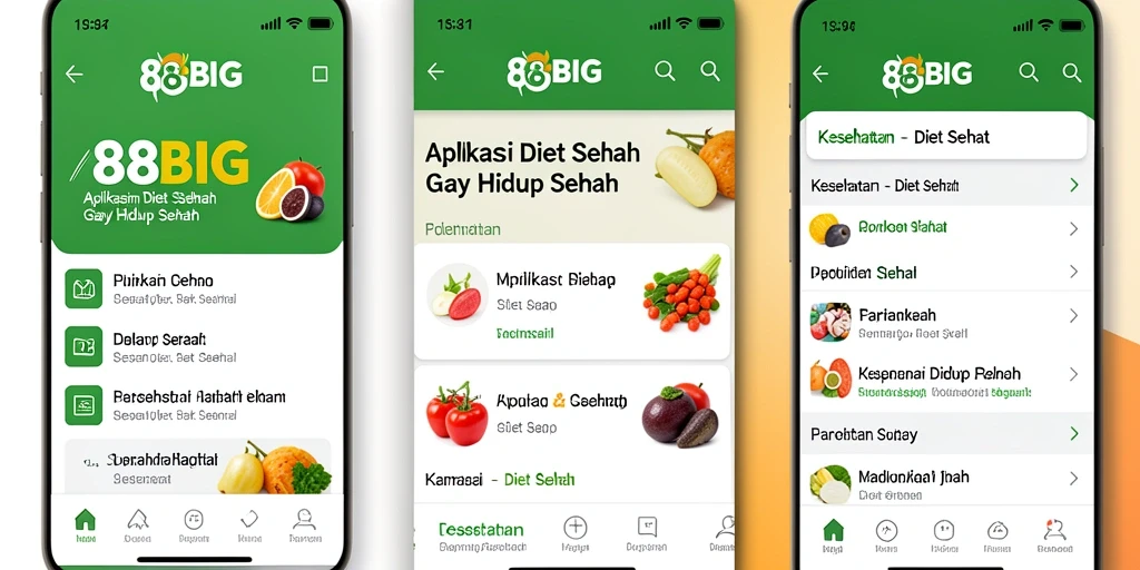 Antarmuka pengguna 88BIG yang intuitif untuk Diet Sehat.
