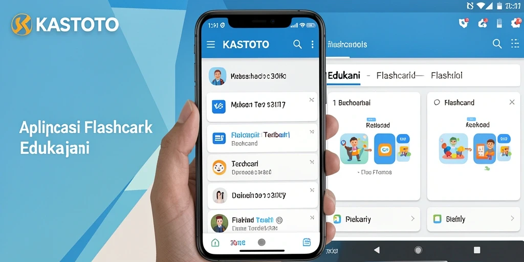 Antarmuka aplikasi KASTOTO yang intuitif dengan fungsi Flashcard.