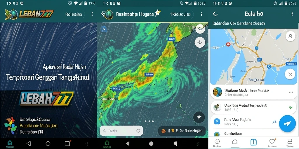 Tampilan antarmuka aplikasi LEBAH777 dengan data Radar Hujan yang akurat.