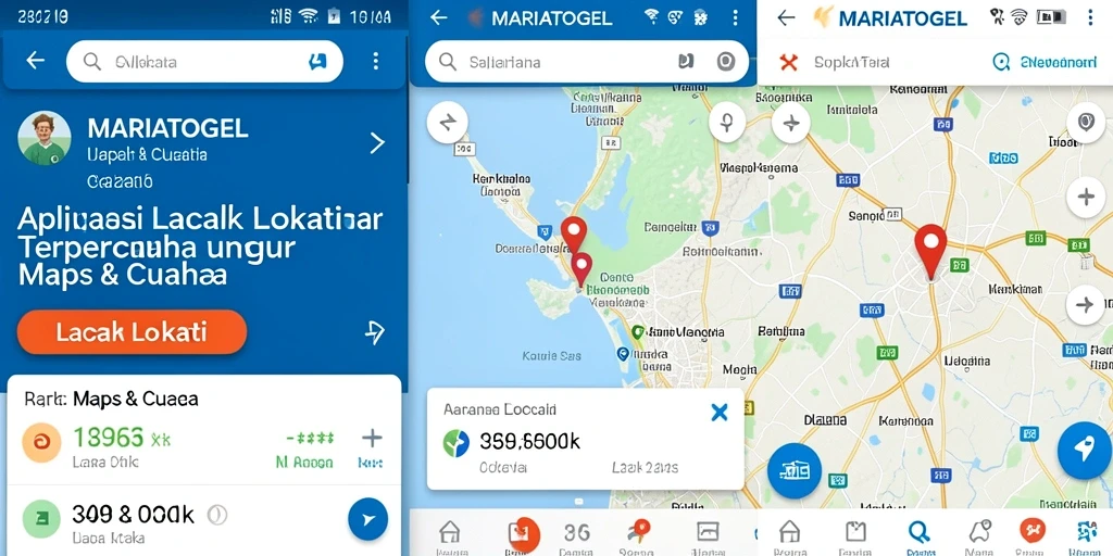 Antarmuka MARIATOGEL menampilkan peta dan lokasi yang jelas.