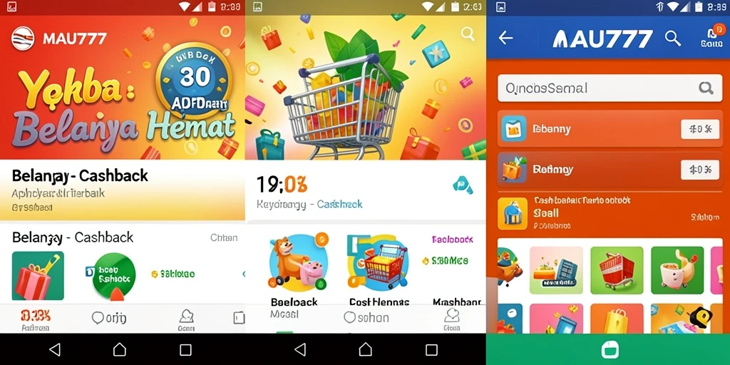 Tampilan antarmuka utama aplikasi MAU777 untuk Cashback yang menarik.