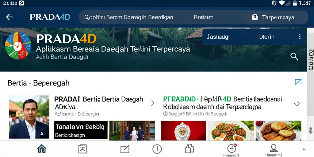 Tampilan antarmuka PRADA4D dengan berita terkini yang informatif.