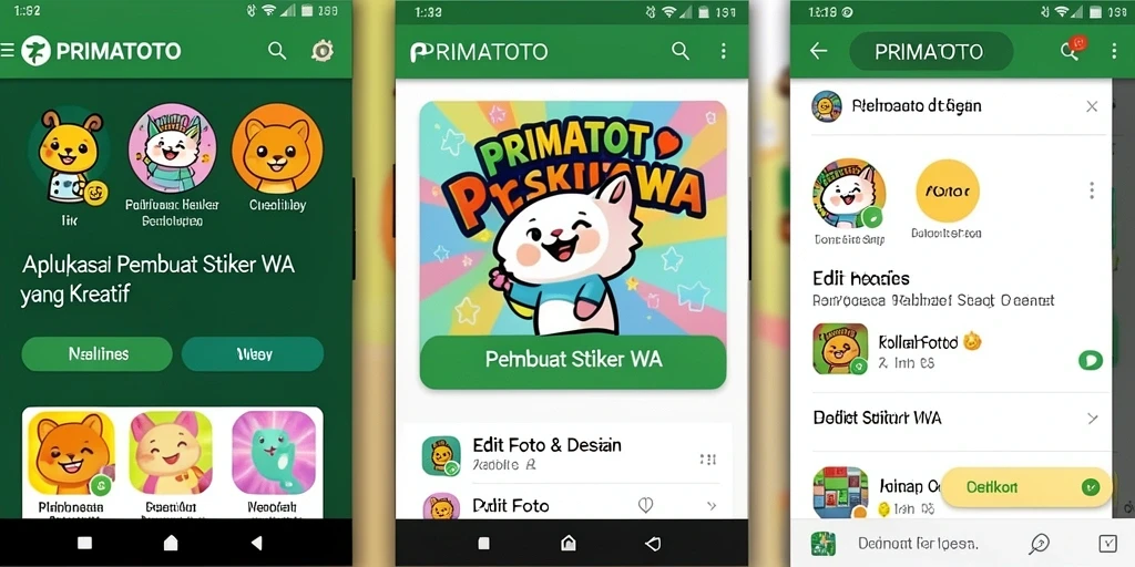Antarmuka PRIMATOTO untuk pembuatan stiker WA yang sederhana dan menarik.
