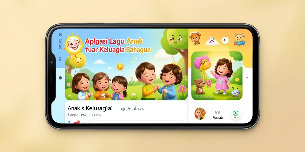 Tampilan antarmuka aplikasi SOV777 dengan pilihan lagu anak yang beragam.