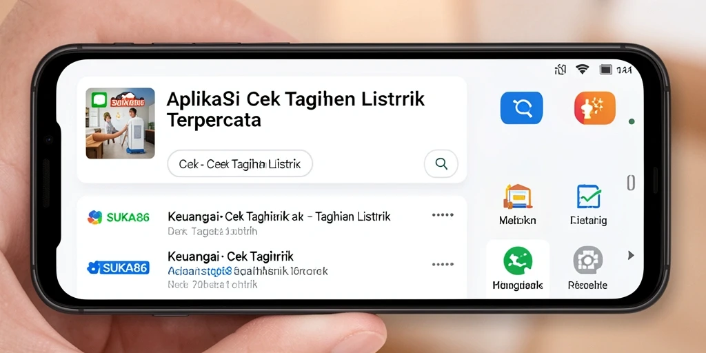 Tampilan antarmuka aplikasi SUKA86 untuk cek tagihan listrik.