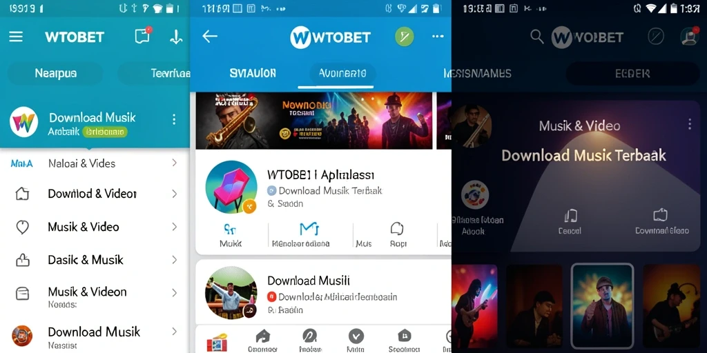 Tampilan antarmuka aplikasi Download Musik WTOBET yang menawan.